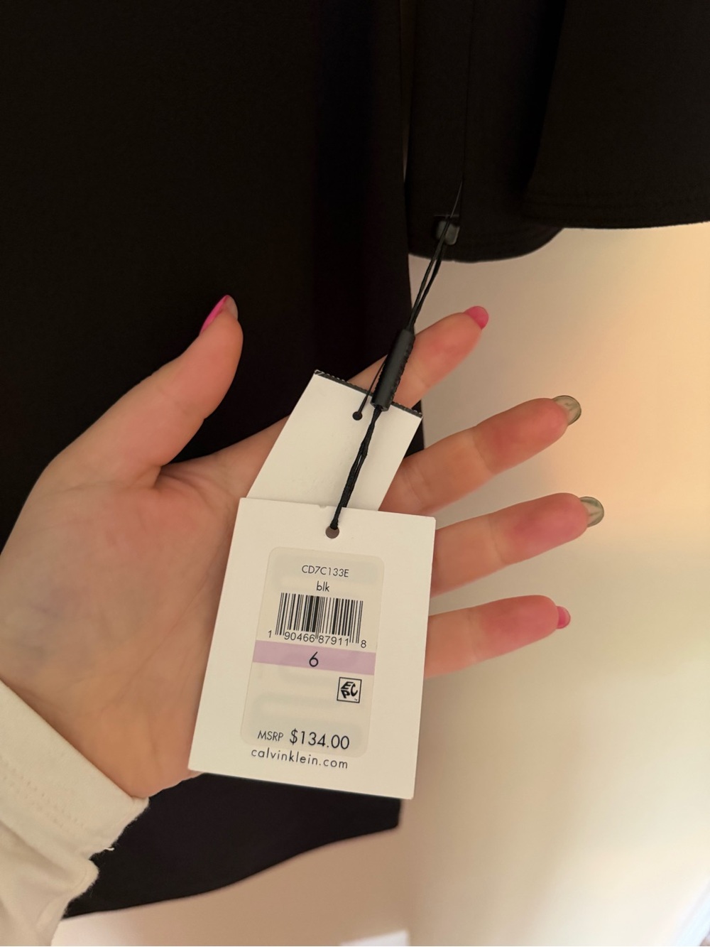 NWT Calvin Klein Black Midi Dress with Bell Sleeves - Picture 4 of 4
